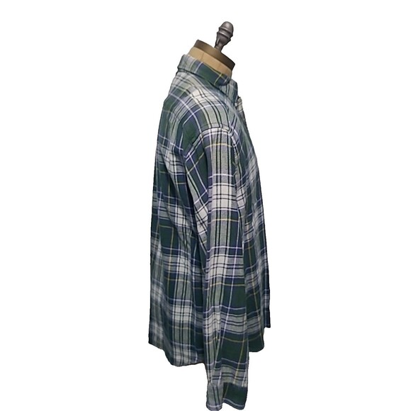 Vtg Tommy Hilfiger Flannel Shirt Mens XL Green Blue Plaid Heavyweight Preppy Y2K - Picture 4 of 12